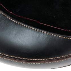 Pre Owned حقيبة كتف لويفي سويدي وجلد أسود 