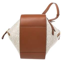 Pre Owned Loewe Beige/Brown Leather Small Hammock Shoulder Bag