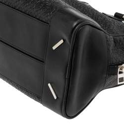 Pre Owned Loewe Black Anagram Embossed Leather Satchel