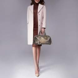 Pre Owned حقيبة ساتشل لويفي امازون جلد مُحبب رصاصي ميتاليك صغيرة