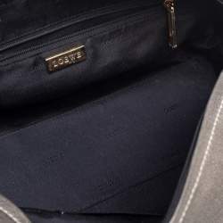 Pre Owned حقيبة ساتشل لويفي امازون جلد مُحبب رصاصي ميتاليك صغيرة