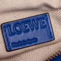 Pre Owned Loewe Royal Blue Leather Large Puzzle Bag