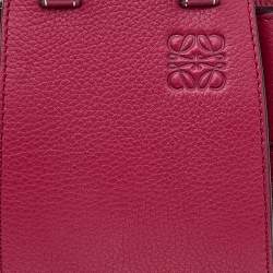 Pre Owned Loewe Burgundy Leather Mini Hammock Drawstring Bag
