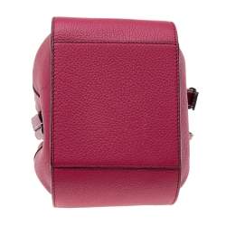 Pre Owned Loewe Burgundy Leather Mini Hammock Drawstring Bag