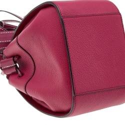Pre Owned Loewe Burgundy Leather Mini Hammock Drawstring Bag