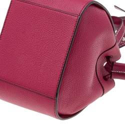 Pre Owned Loewe Burgundy Leather Mini Hammock Drawstring Bag