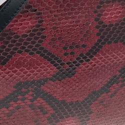 Pre Owned حقيبة كروس لويفي ميسي جلد وجلد ثعبان أسود/أحمر