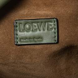 Loewe Olive Green Leather Flamenco Clutch