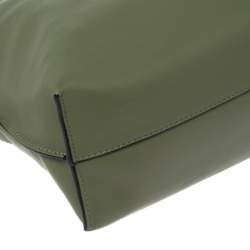 Loewe Olive Green Leather Flamenco Clutch
