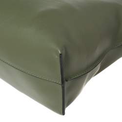 Loewe Olive Green Leather Flamenco Clutch