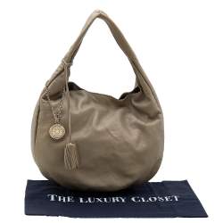 Pre Owned Loewe Gold Leather Tassel Hobo