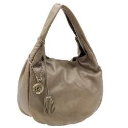 Pre Owned Loewe Gold Leather Tassel Hobo