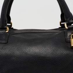 Pre Owned Loewe Black Leather Boston Bag