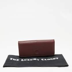 Loewe Bordeaux Leather Flap Continental Wallet