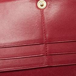 Loewe Bordeaux Leather Flap Continental Wallet