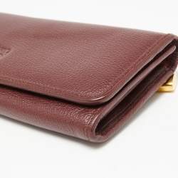 Loewe Bordeaux Leather Flap Continental Wallet