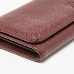 Loewe Bordeaux Leather Flap Continental Wallet