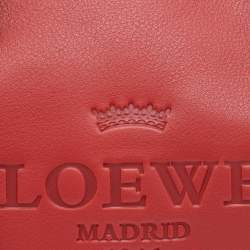 Pre Owned Loewe Red Leather Heritage Tote