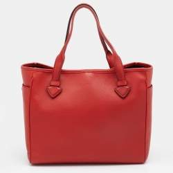 Pre Owned Loewe Red Leather Heritage Tote