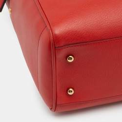 Pre Owned Loewe Red Leather Heritage Tote