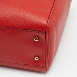 Pre Owned Loewe Red Leather Heritage Tote