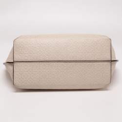 Pre Owned حقيبة يد توتس لويفي تي شوبر جلد بيج بالشعار منقوش