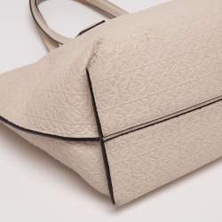 Pre Owned حقيبة يد توتس لويفي تي شوبر جلد بيج بالشعار منقوش