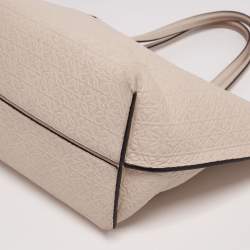 Pre Owned حقيبة يد توتس لويفي تي شوبر جلد بيج بالشعار منقوش