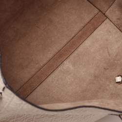 Pre Owned حقيبة يد توتس لويفي تي شوبر جلد بيج بالشعار منقوش