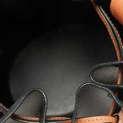 Pre Owned Loewe Black/Tan Leather Balloon Drawstring Bucket Bag