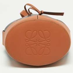 Pre Owned Loewe Black/Tan Leather Balloon Drawstring Bucket Bag