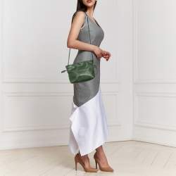 Loewe Olive Green Leather Flamenco Clutch