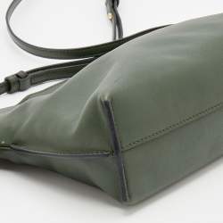 Loewe Olive Green Leather Flamenco Clutch