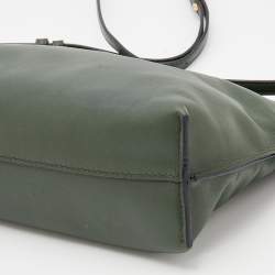 Loewe Olive Green Leather Flamenco Clutch