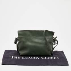 Loewe Olive Green Leather Flamenco Clutch