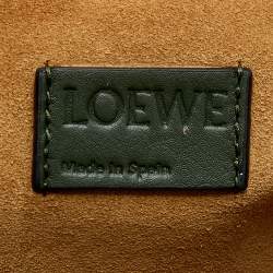 Loewe Olive Green Leather Flamenco Clutch