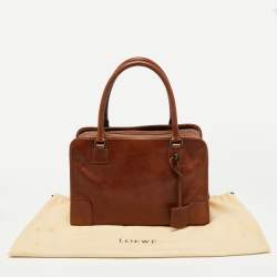 Pre Owned Loewe Brown Leather Amazona Satchel