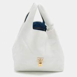 Loewe White Leather Calle Hobo