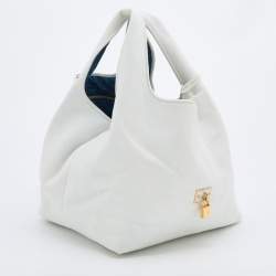 Loewe White Leather Calle Hobo