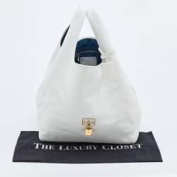 Loewe White Leather Calle Hobo