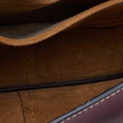 Pre Owned Loewe Burgundy Leather Small Gate Shoulder Bag