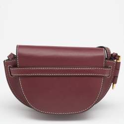 Pre Owned Loewe Burgundy Leather Small Gate Shoulder Bag