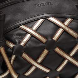 Pre Owned حقيبة ساتشل لويفي شبك جلد بني إصدار محدود