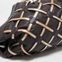 Pre Owned حقيبة ساتشل لويفي شبك جلد بني إصدار محدود