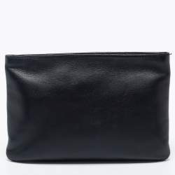 Pre Owned Loewe Black Leather Zip Pouch
