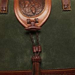 Pre Owned Loewe Multicolor Suede And Leather Vintage Shoulder Bag