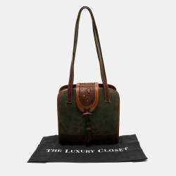 Pre Owned Loewe Multicolor Suede And Leather Vintage Shoulder Bag