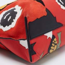 Loewe by Joe Brainard Multicolor Flamenco Pansies Leather and Suede Clutch
