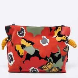 Loewe by Joe Brainard Multicolor Flamenco Pansies Leather and Suede Clutch