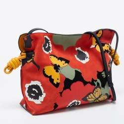 Loewe by Joe Brainard Multicolor Flamenco Pansies Leather and Suede Clutch